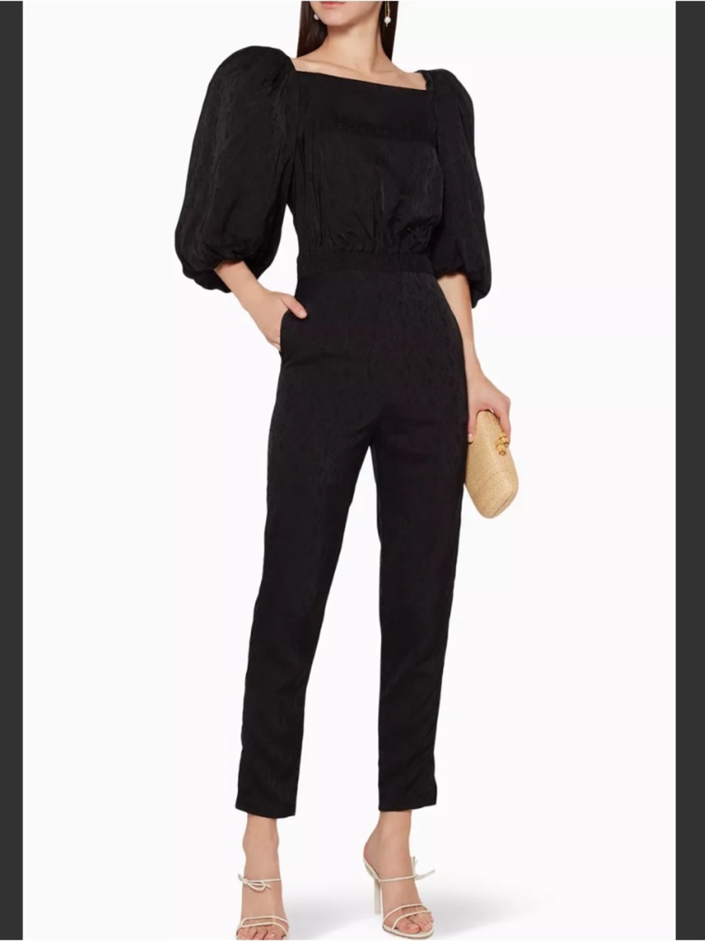 Johanna Ortiz Cosmic Jacquard Jumpsuit Black size 4